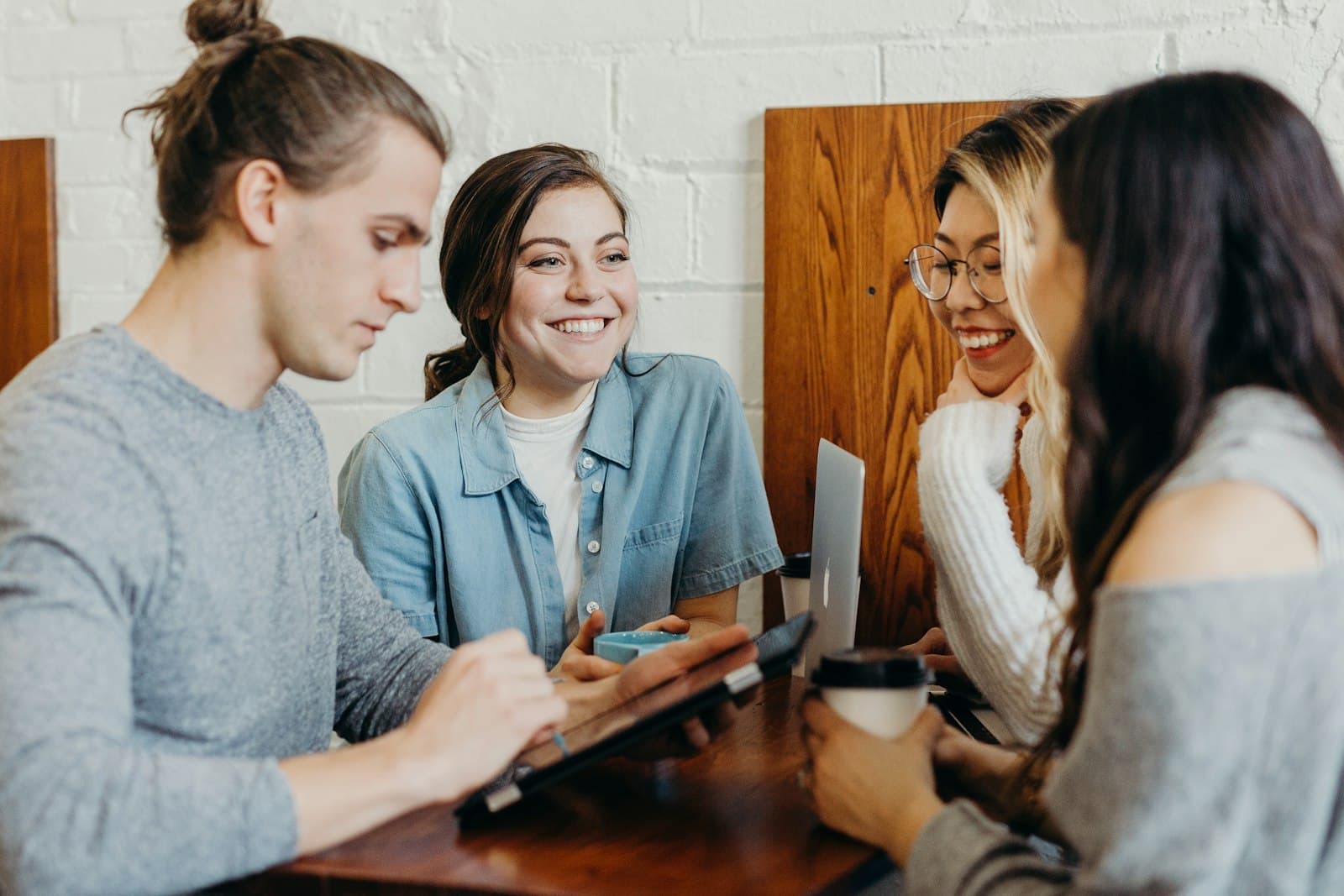 A warm group of friends laughing together